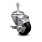 Service Caster 3 Inch Black Polyurethane Wheel Swivel 10mm Threaded Stem Caster with Brake SCC-TS20S314-PPUB-BLK-TLB-M1015 - alternate 1